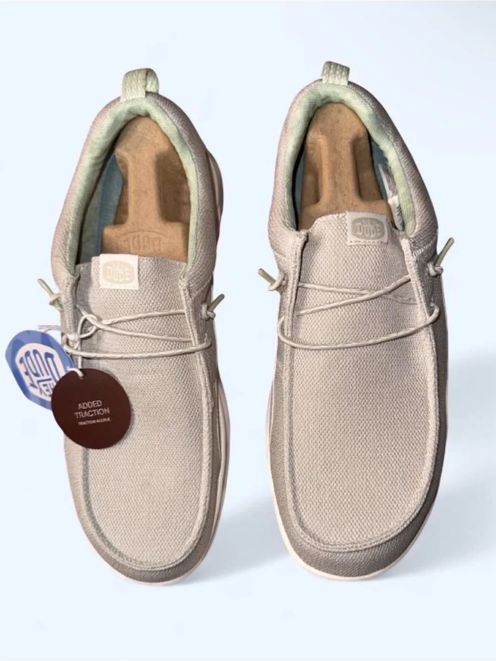 NWT. HEYDUDE™ Wally Hey2O Mesh Casual Shoes for Men in white/dawn blue. Size M11